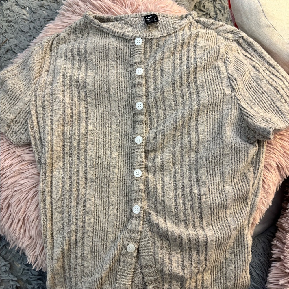 SHEIN Cream Button-Up Cardigan